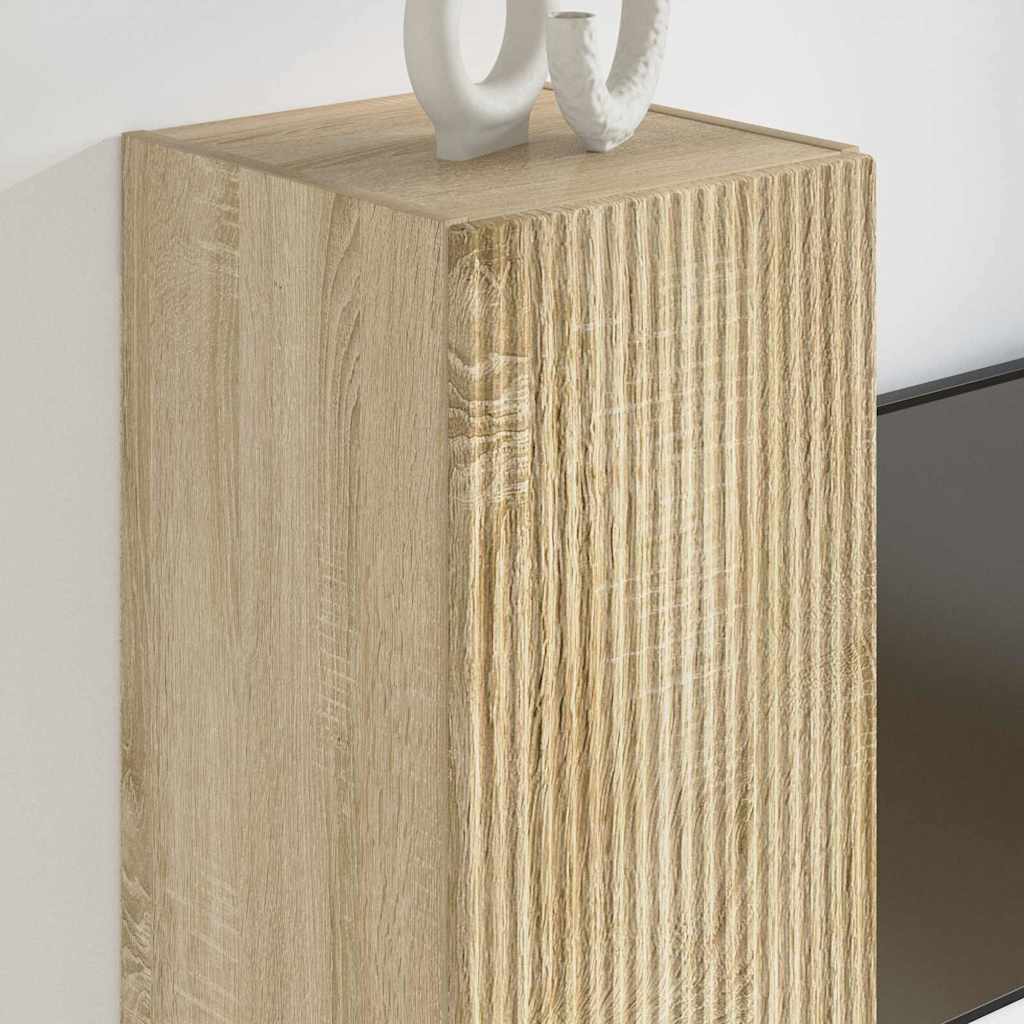TV Wall Cabinet 2 pcs Sonoma 30 x 31 x 80 cm Engineered Wood
