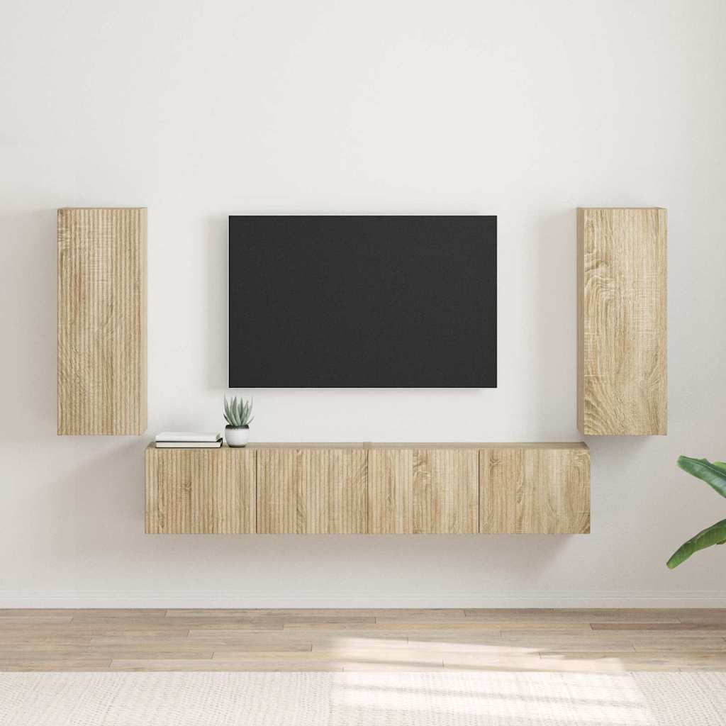 TV Wall Cabinet 2 pcs Sonoma 30 x 31 x 80 cm Engineered Wood