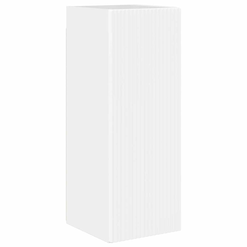 TV Wall Cabinet Wall-mounted 2 pcs Gloss White 30 x 31 x 80 cm