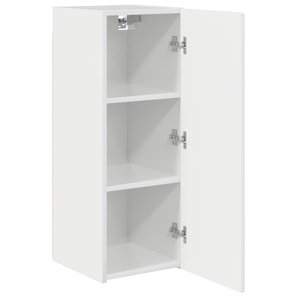 TV Wall Cabinet Wall-mounted 2 pcs Gloss White 30 x 31 x 80 cm
