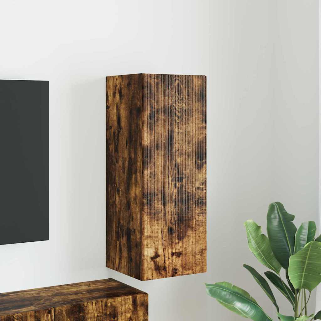 TV Wall Cabinet Smoked Oak 30 x 31 x 80 cm Engineered Wood