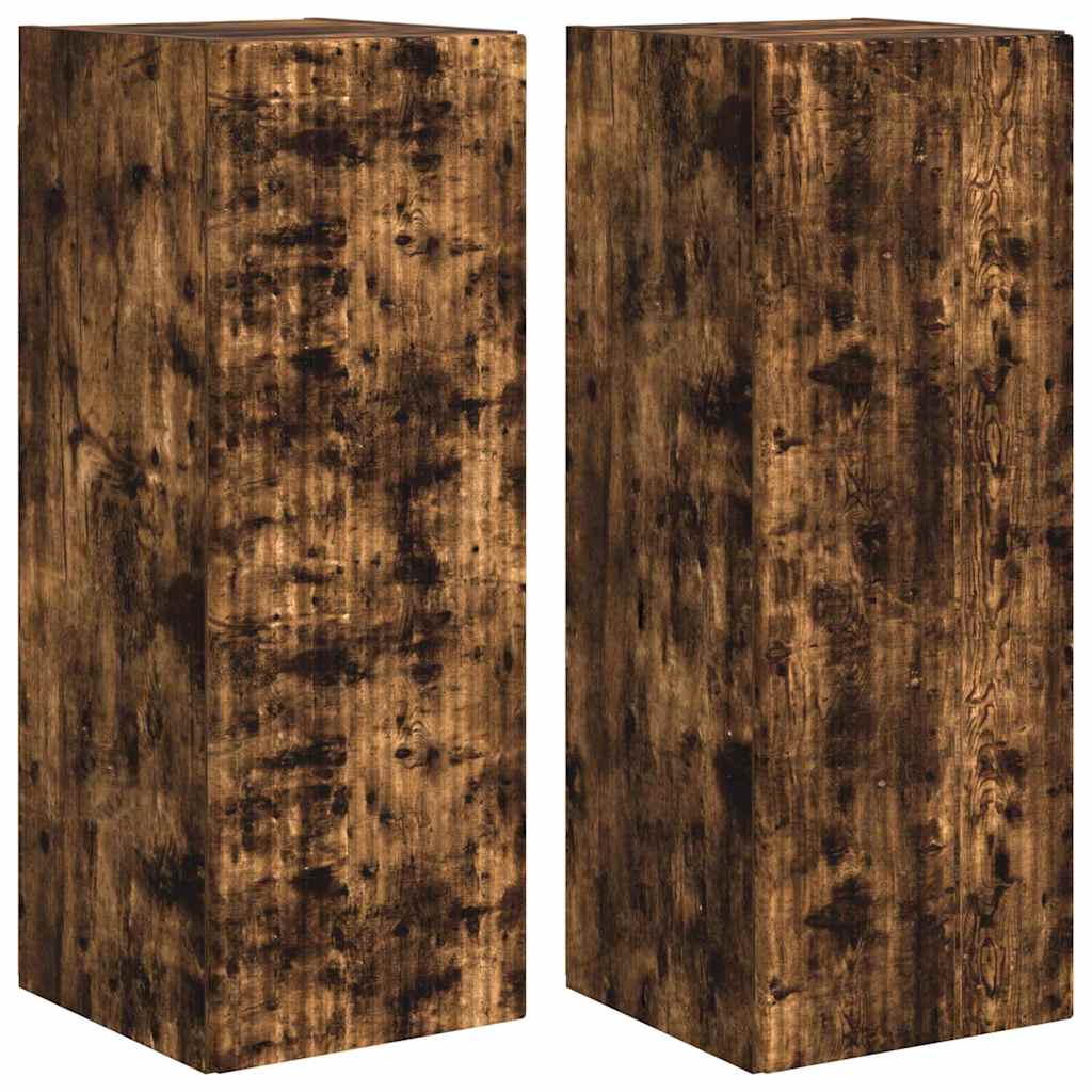 TV Wall Cabinet Wall-mounted 2 pcs Smoked Oak 30 x 31 x 80 cm