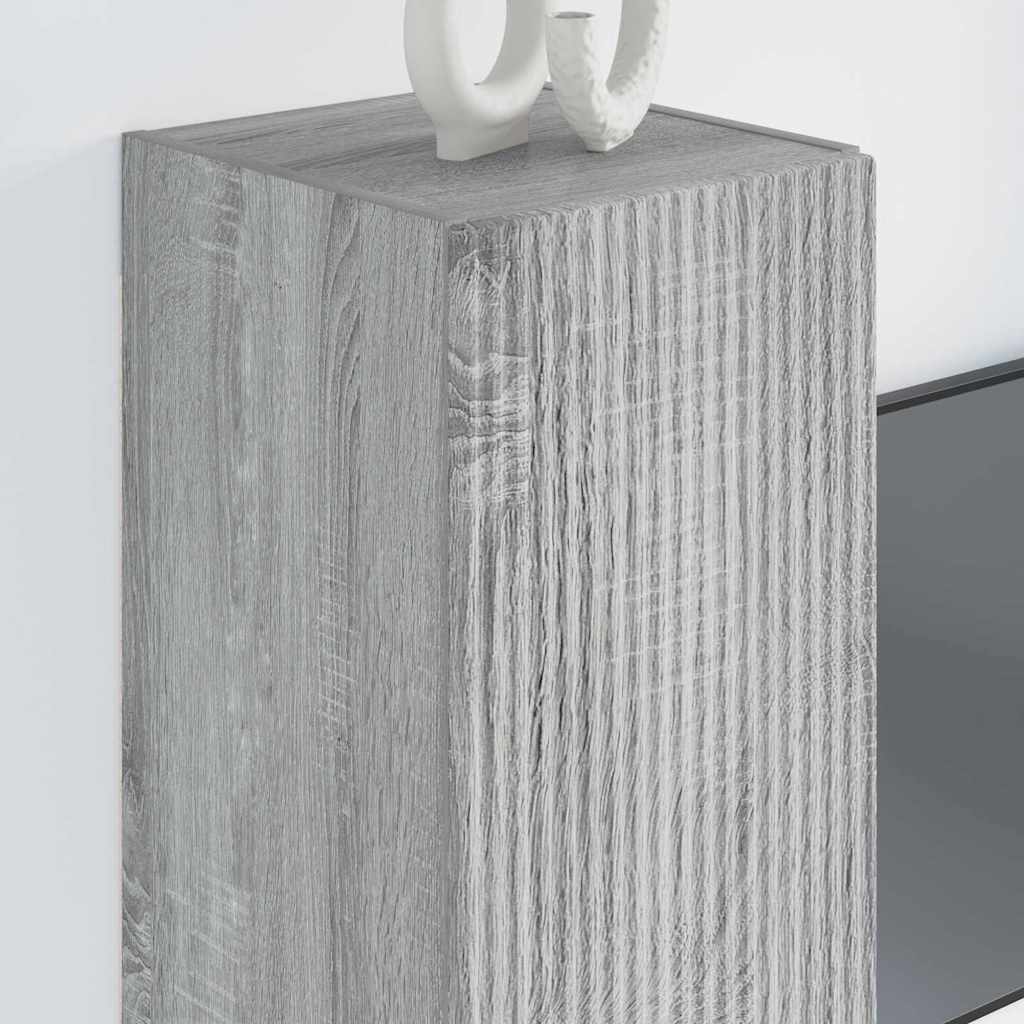 TV Wall Cabinet Wall-mounted 2 pcs Grey Sonoma 30 x 31 x 80 cm