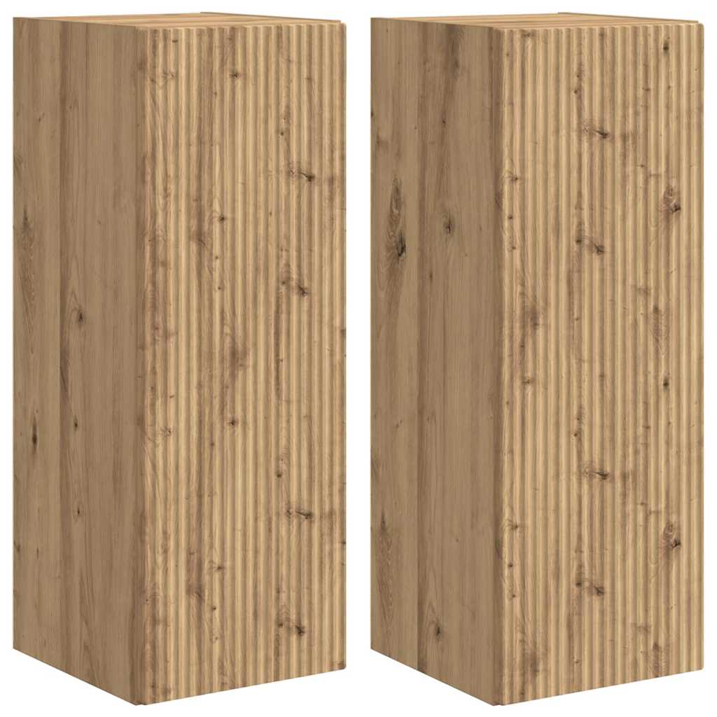 TV Wall Cabinet Wall-mounted 2 pcs Artisian Oak 30 x 31 x 80 cm