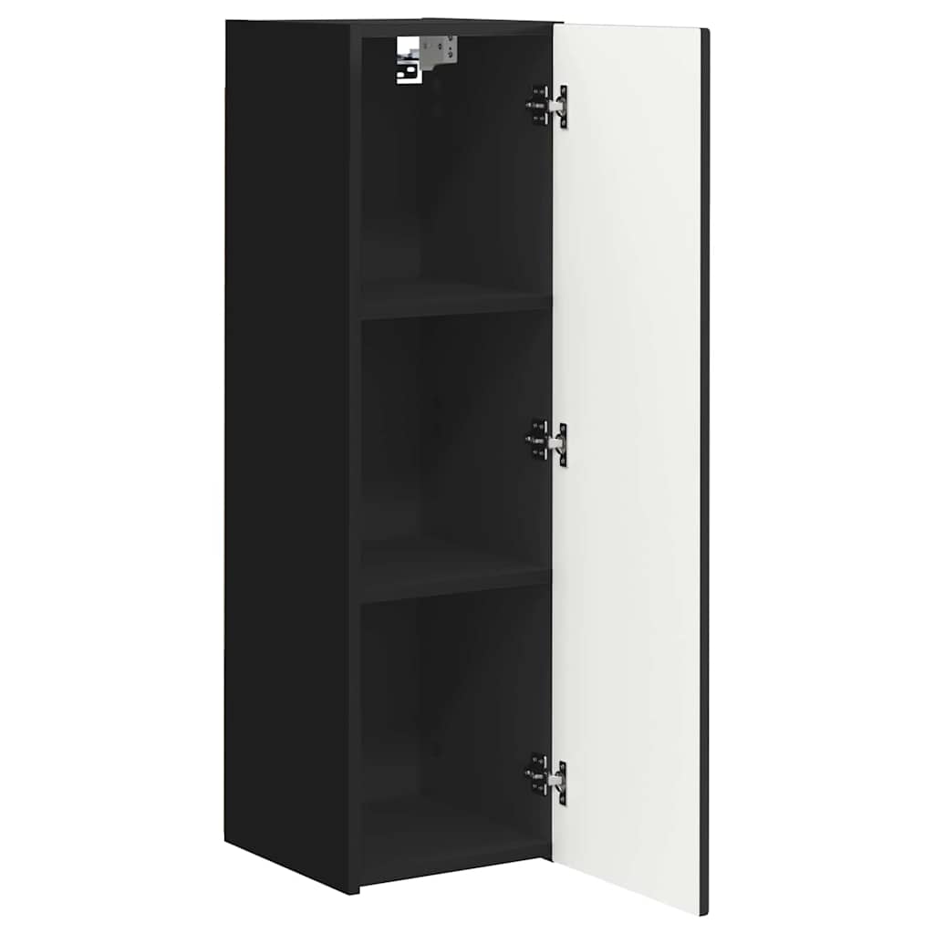 TV Wall Cabinet 2 pcs Black 30 x 31 x 100 cm Engineered Wood