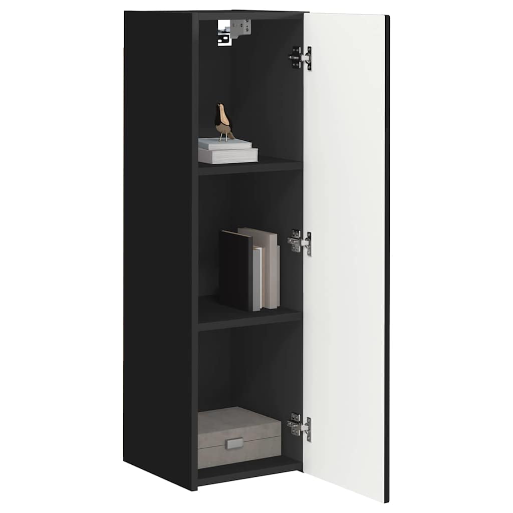 TV Wall Cabinet 2 pcs Black 30 x 31 x 100 cm Engineered Wood
