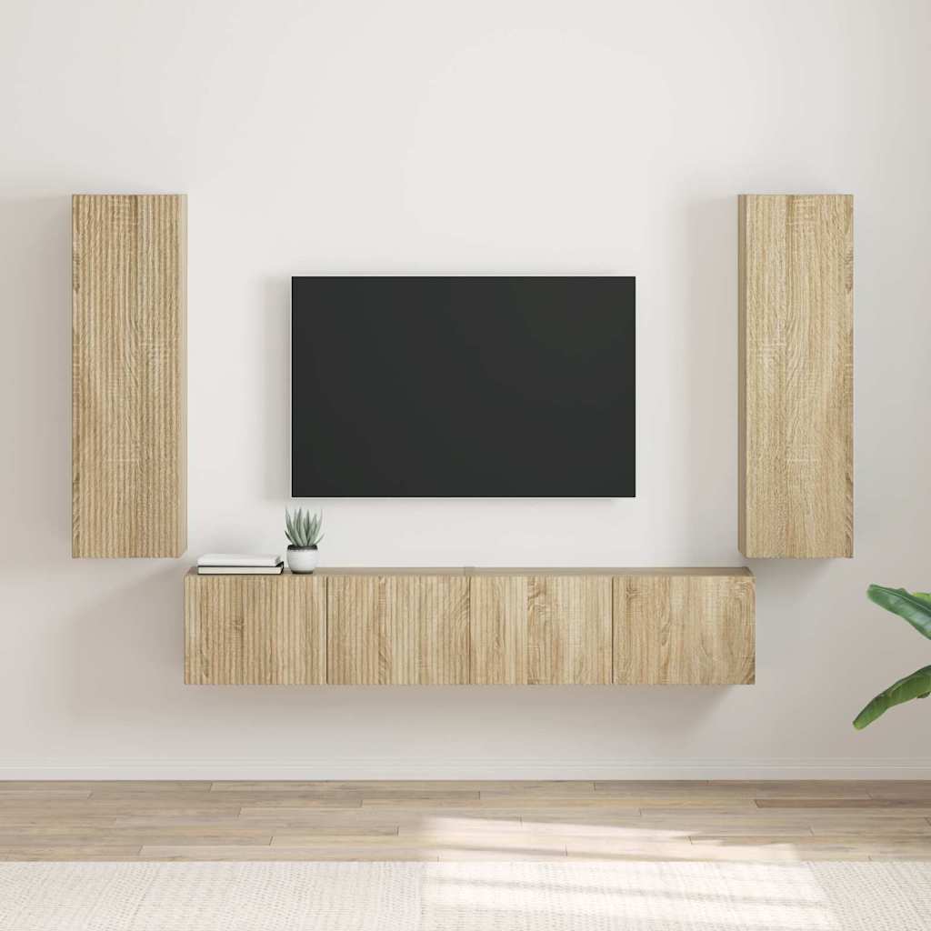 TV Wall Cabinet 2 pcs Sonoma 30 x 31 x 100 cm Engineered Wood