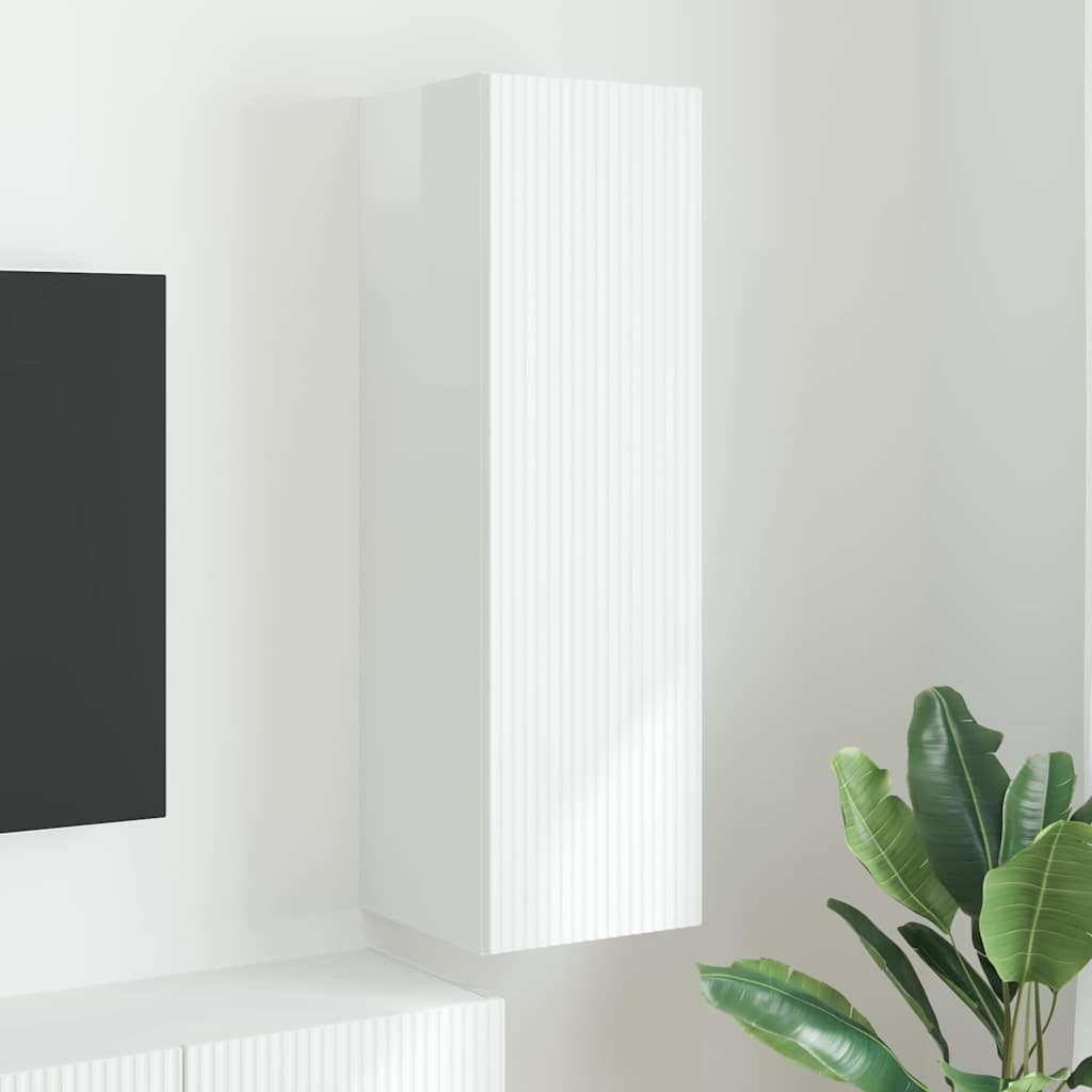 TV Wall Cabinet Gloss White 30 x 31 x 100 cm Engineered Wood