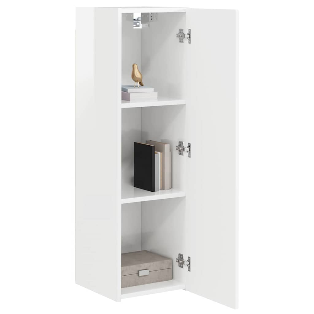 TV Wall Cabinet Gloss White 30 x 31 x 100 cm Engineered Wood