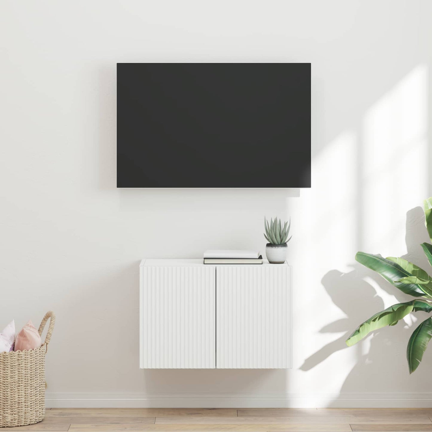 TV Wall Cabinet 59.5 x 31 x 40 cm White Engineered Wood