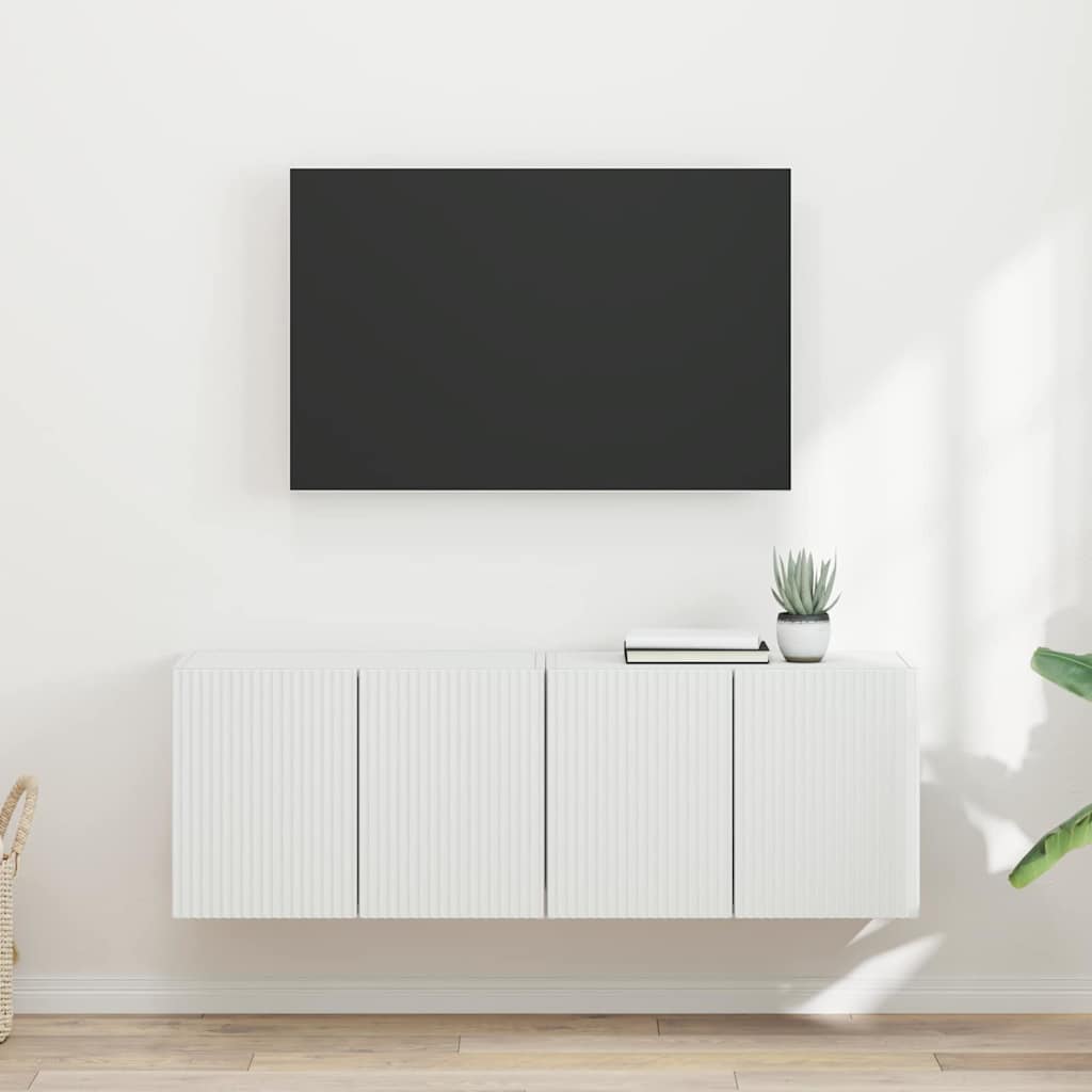 TV Wall Cabinet 2 pcs White 59.5 x 31 x 40 cm Engineered Wood