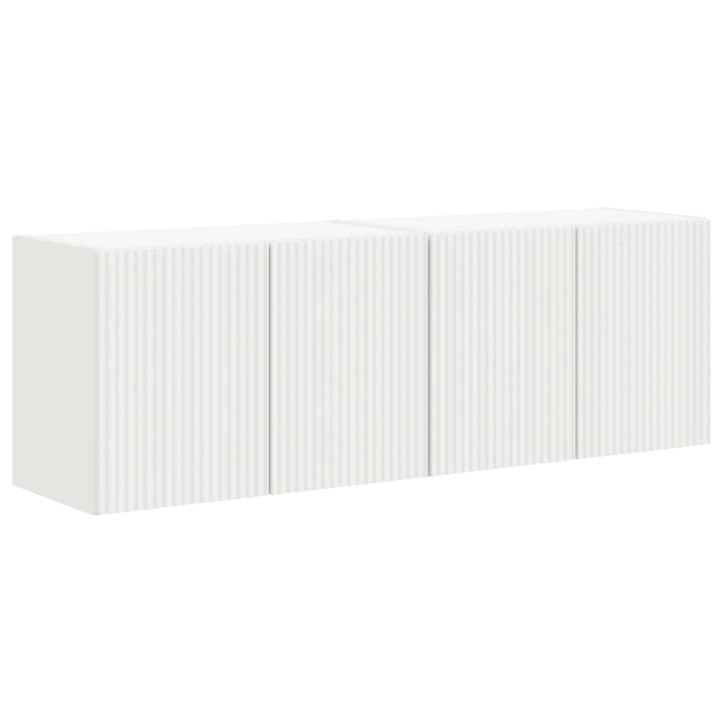 TV Wall Cabinet 2 pcs White Engineered Wood