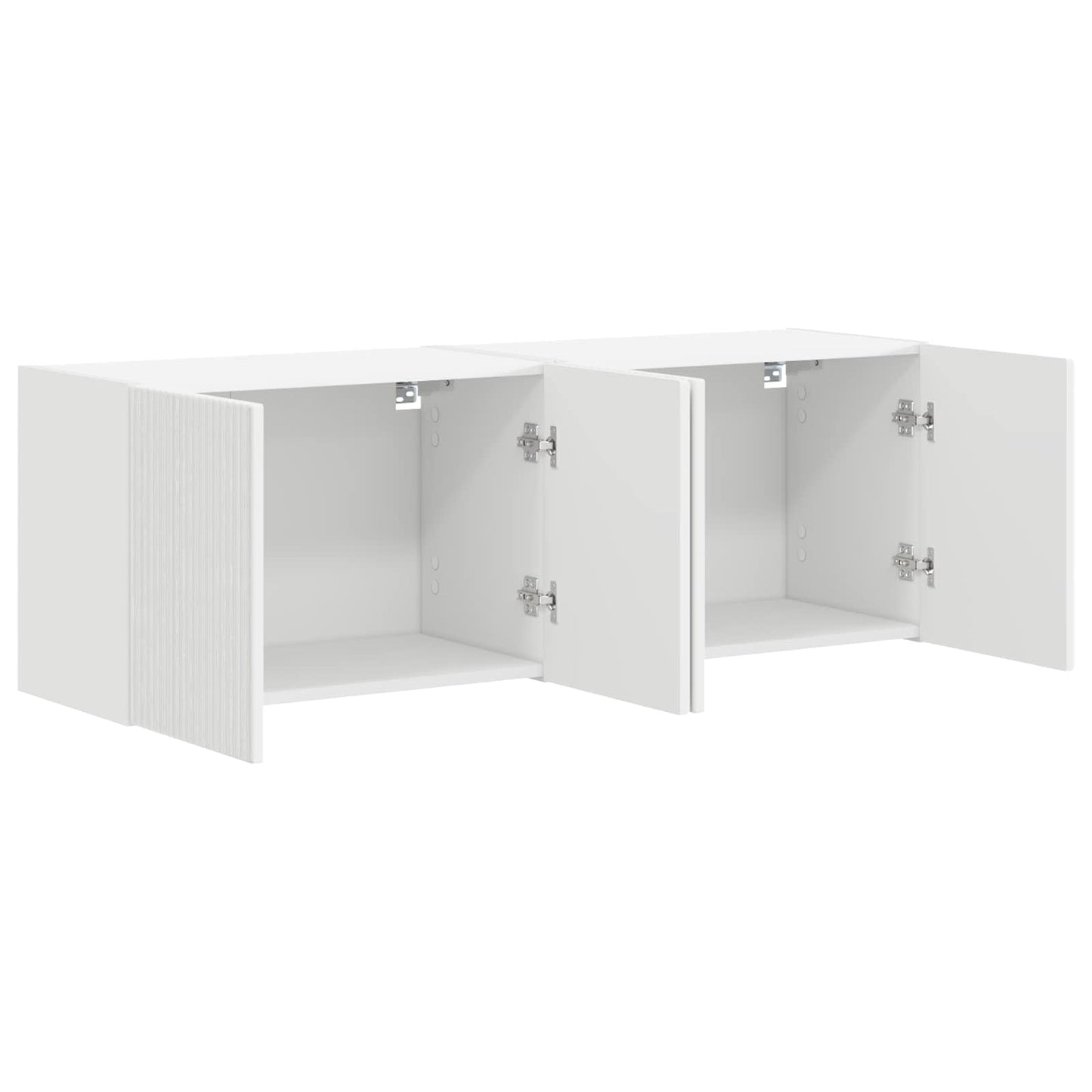 TV Wall Cabinet 2 pcs White Engineered Wood