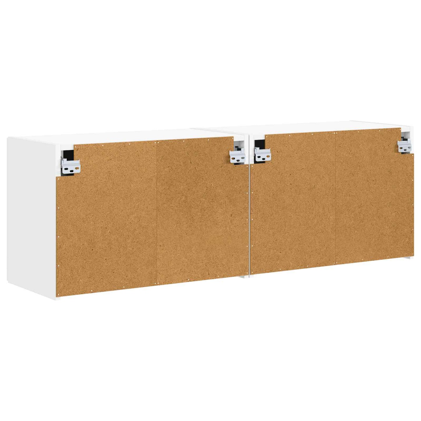TV Wall Cabinet 2 pcs White Engineered Wood