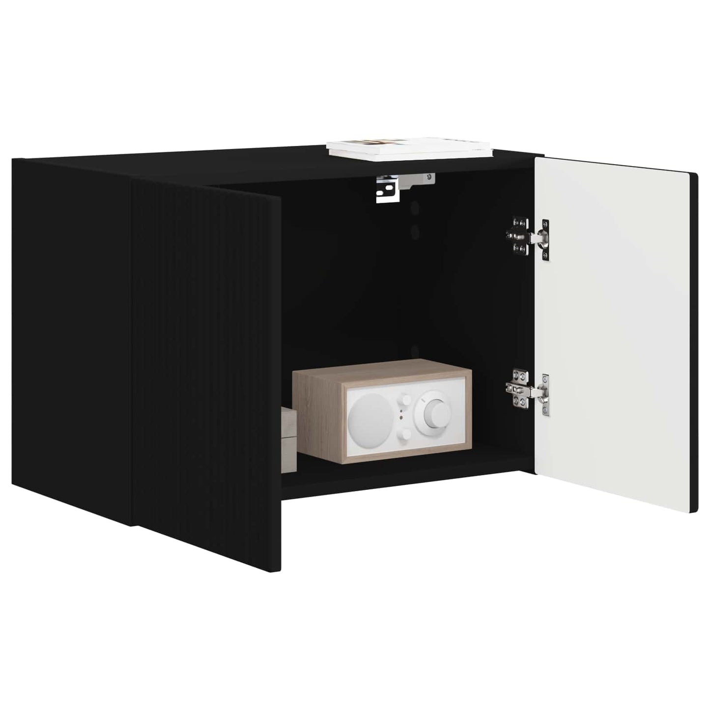 TV Wall Cabinet 59.5 x 31 x 40 cm Black Engineered Wood