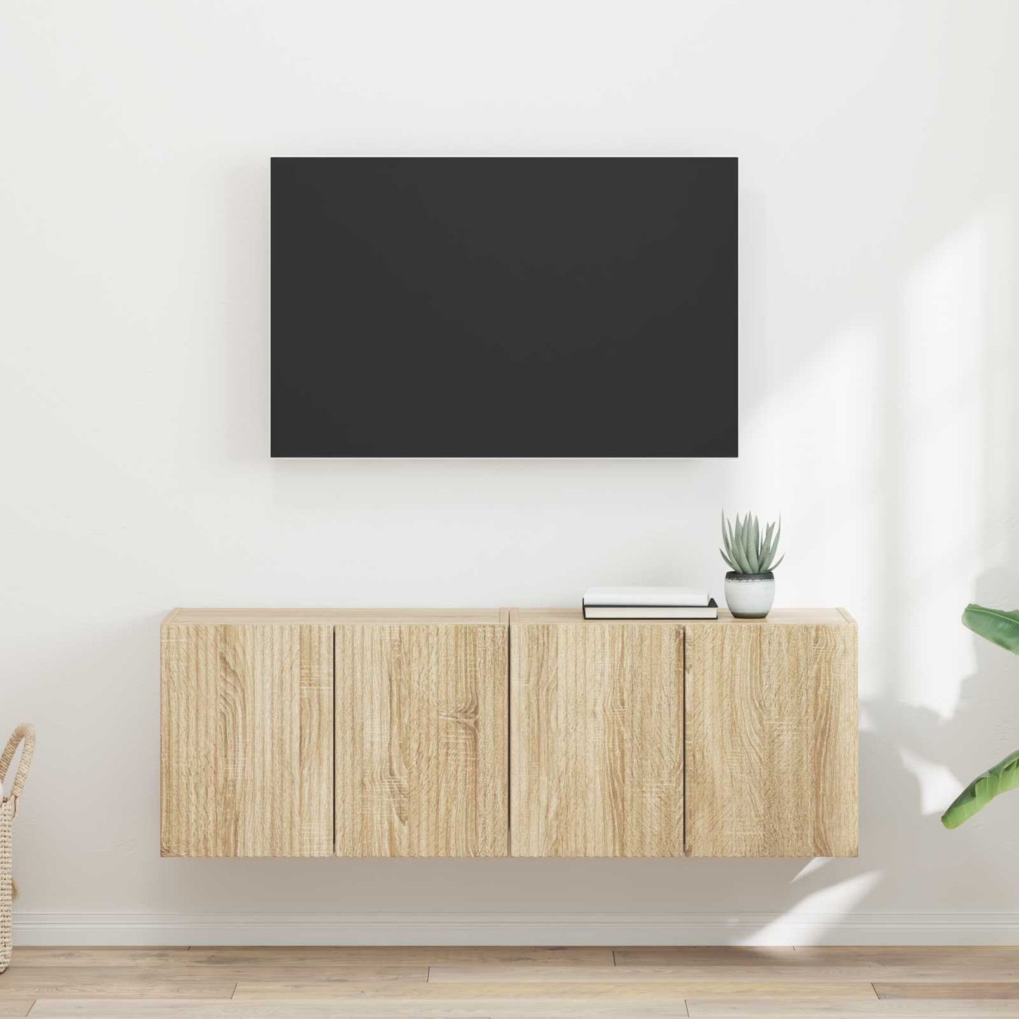 TV Wall Cabinet 2 pcs Sonoma Oak Engineered Wood