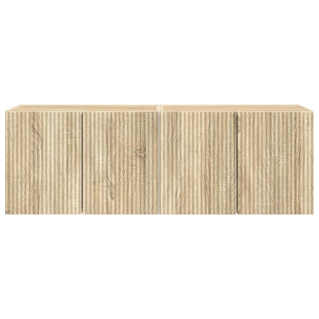 TV Wall Cabinet Wall-mounted 2 pcs Sonoma Oak 59.5 x 31 x 40 cm