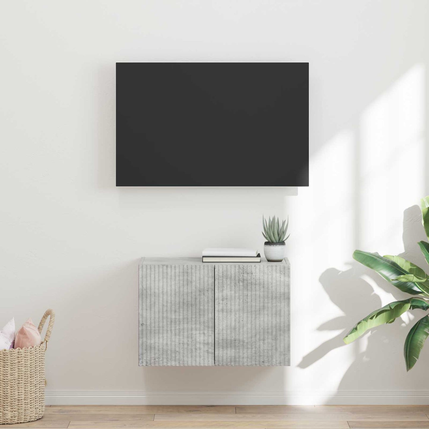 TV Wall Cabinet 59.5 x 31 x 40 cm Concrete Grey Engineered Wood