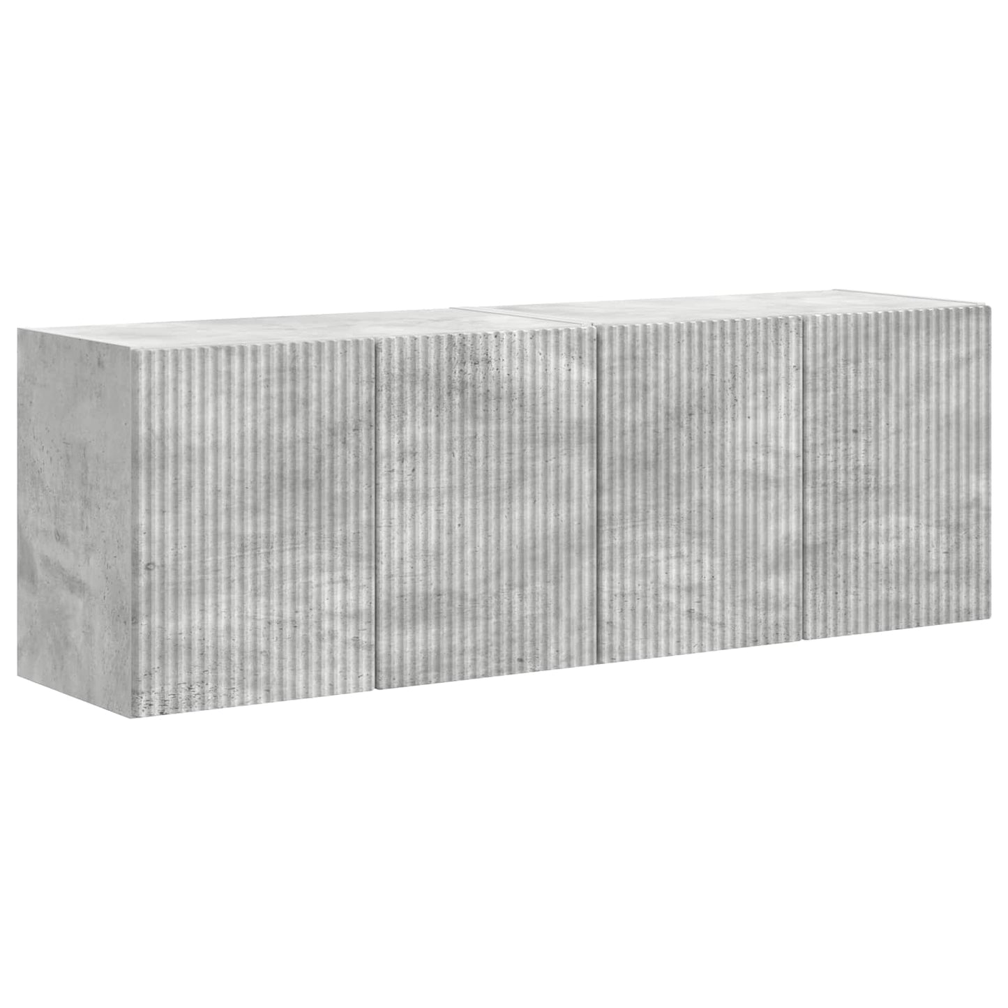 TV Wall Cabinet 2 pcs Concrete Grey Engineered Wood