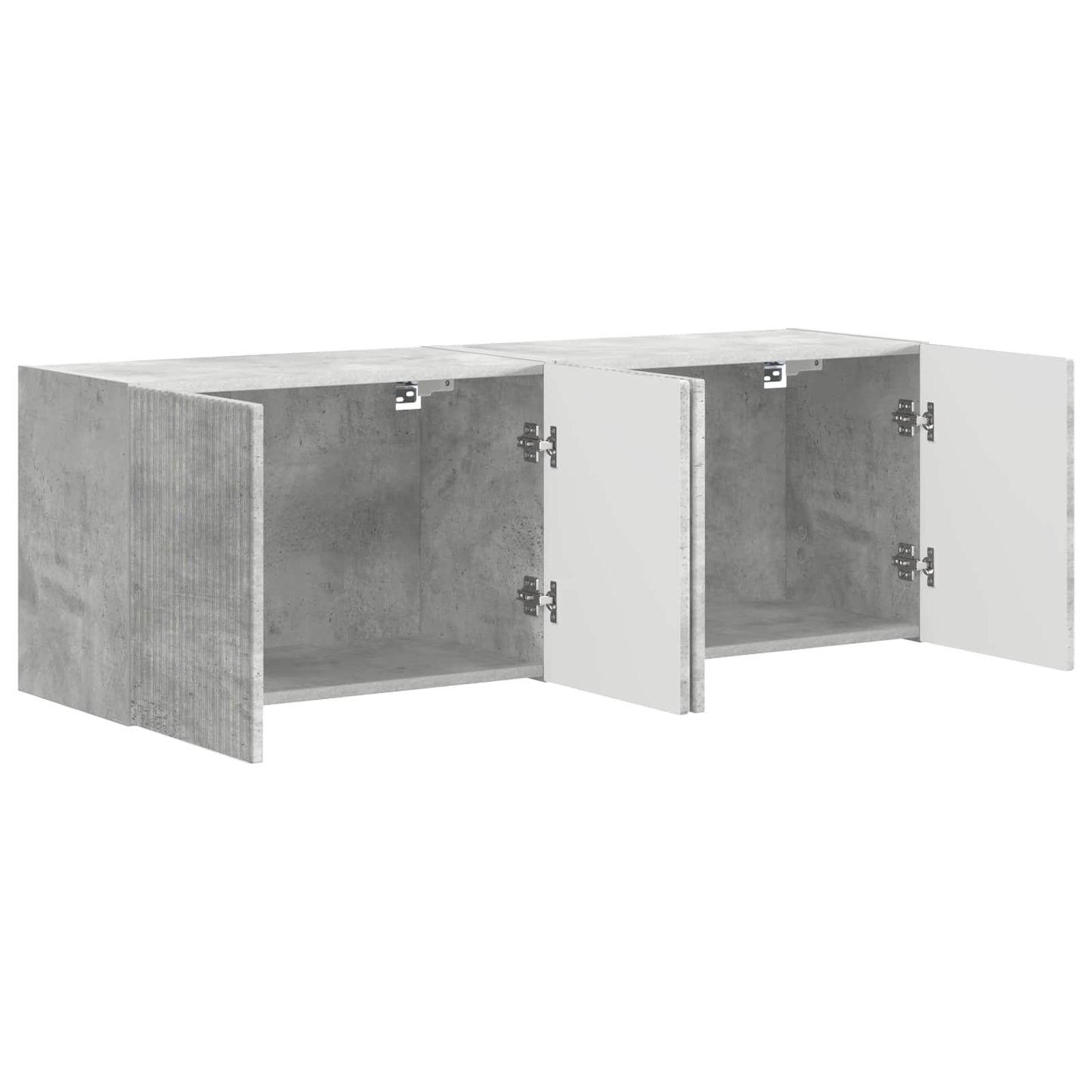 TV Wall Cabinet 2 pcs Concrete Grey Engineered Wood