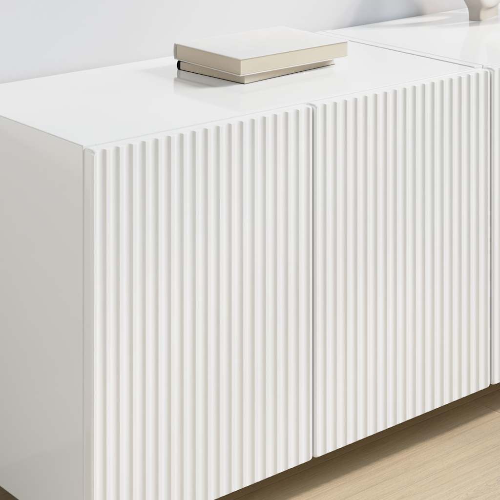 TV Wall Cabinet Wall-mounted High Gloss White 59.5 x 31 x 40 cm