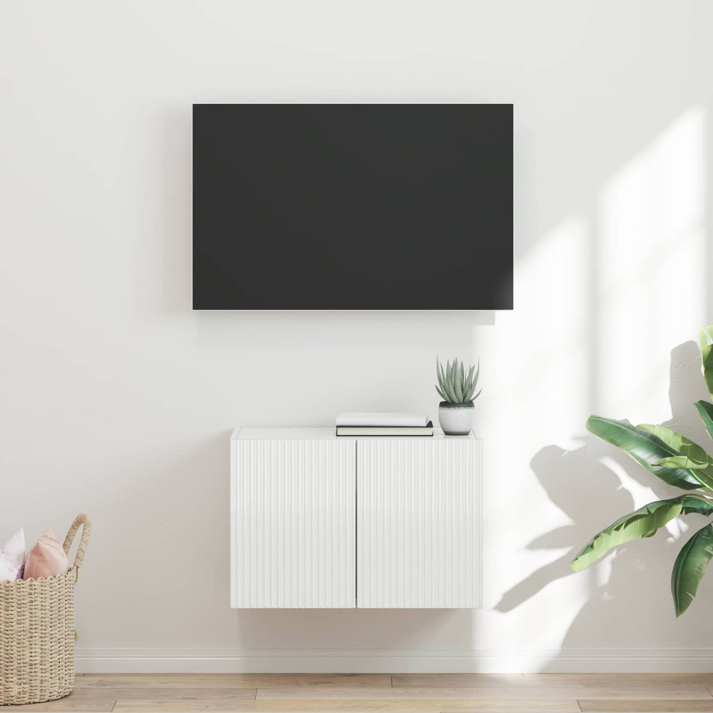 TV Wall Cabinet 59.5 x 31 x 40 cm High Gloss White