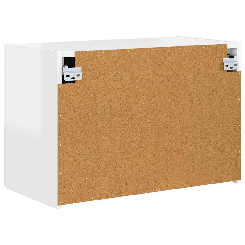 TV Wall Cabinet Wall-mounted High Gloss White 59.5 x 31 x 40 cm