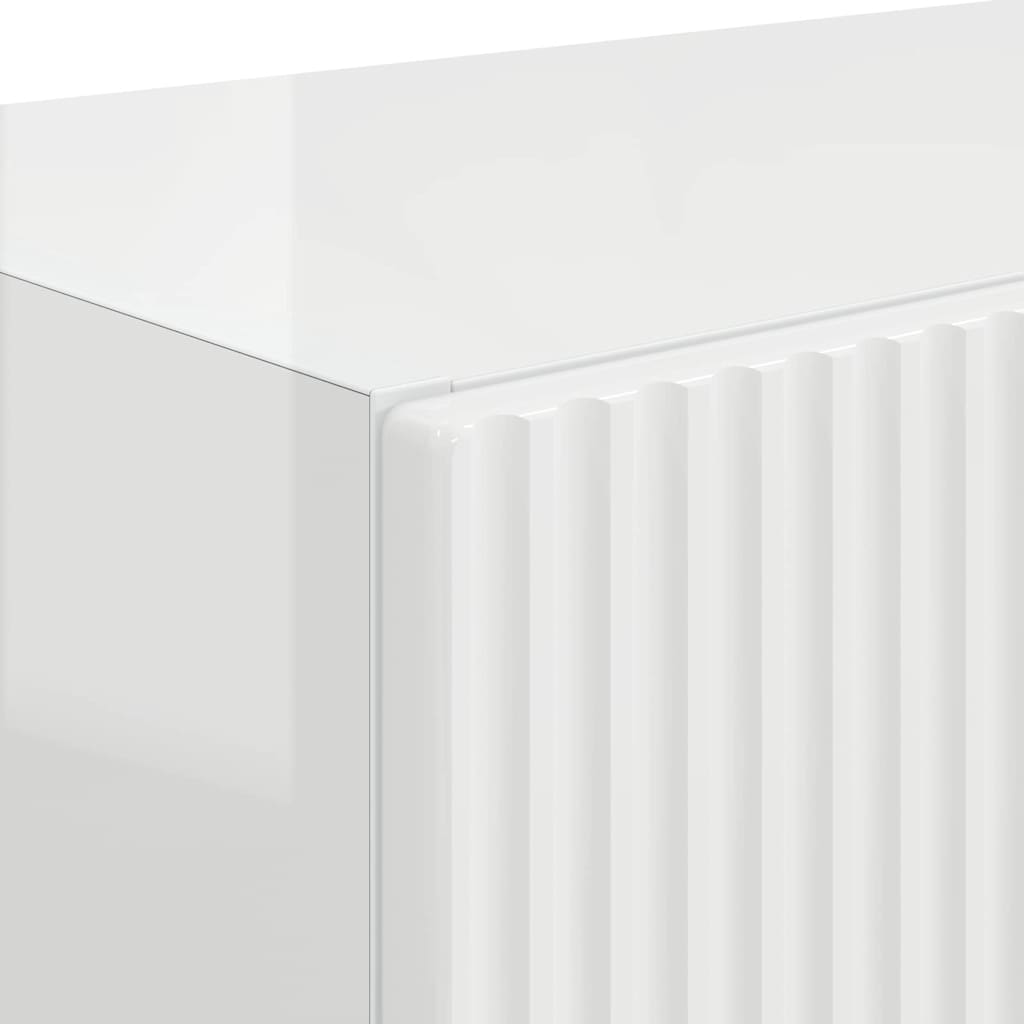 TV Wall Cabinet 2 pcs High Gloss White 59.5 x 31 x 40 cm