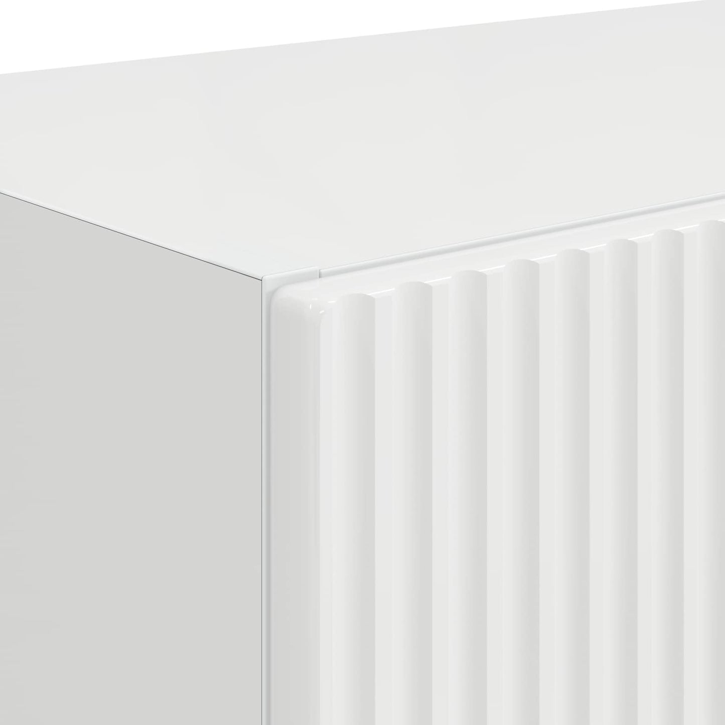 TV Wall Cabinet 2 pcs High Gloss White Engineered Wood