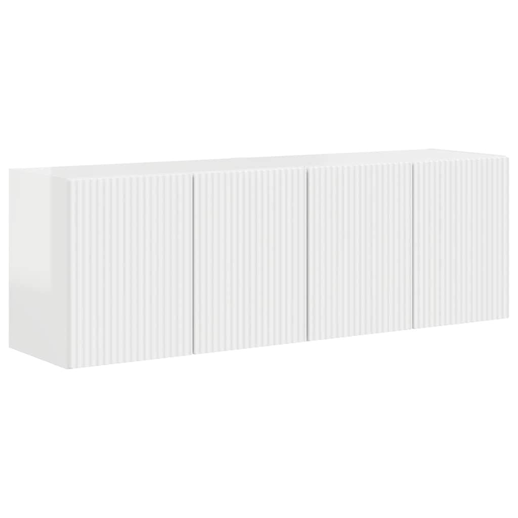 TV Wall Cabinet 2 pcs High Gloss White 59.5 x 31 x 40 cm