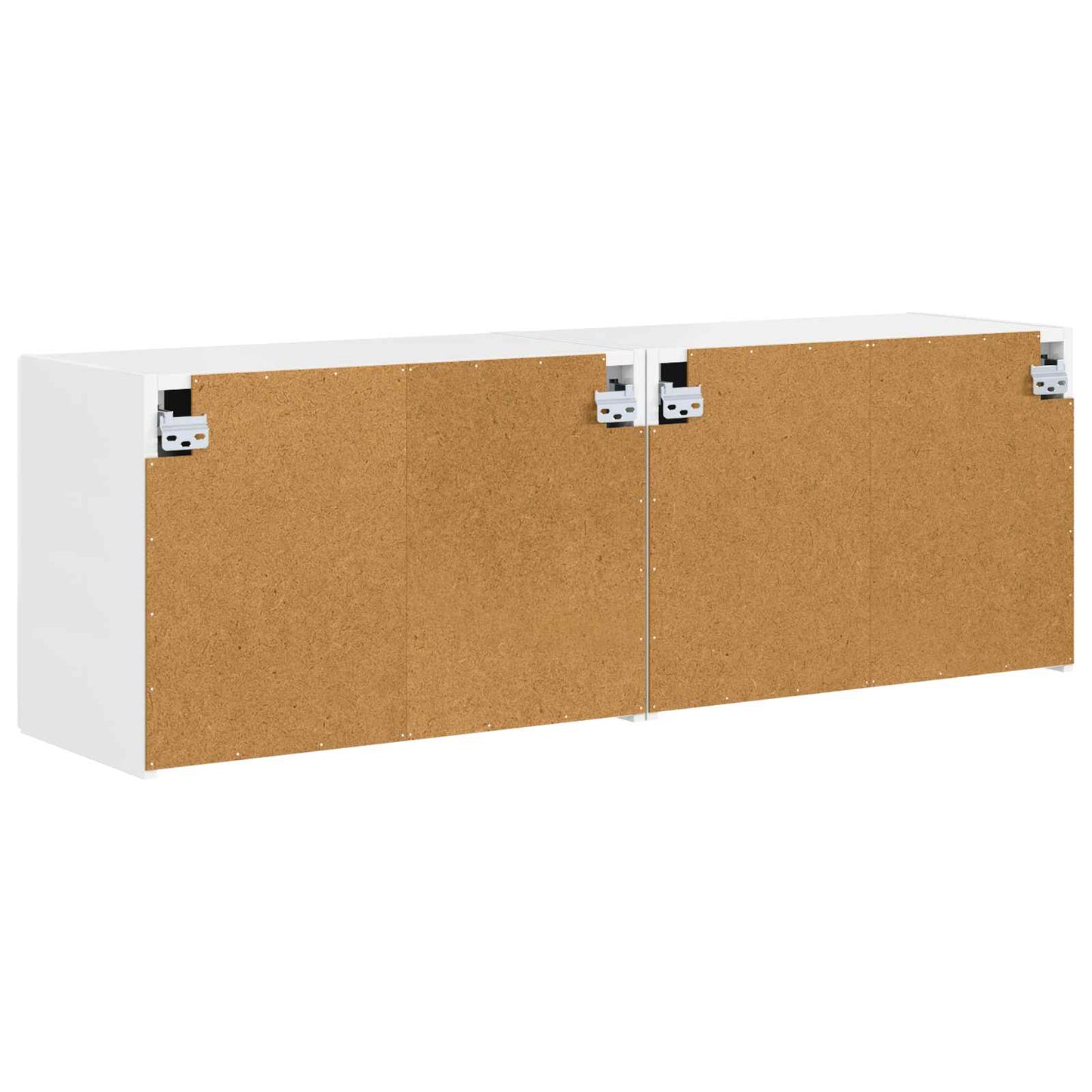 TV Wall Cabinet 2 pcs High Gloss White Engineered Wood