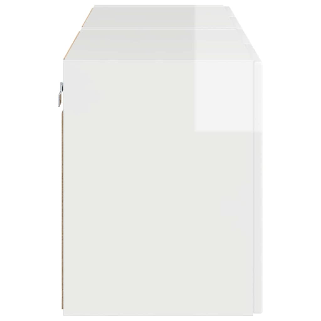 TV Wall Cabinet 2 pcs High Gloss White 59.5 x 31 x 40 cm