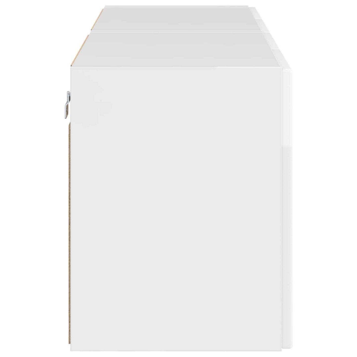 TV Wall Cabinet 2 pcs High Gloss White Engineered Wood
