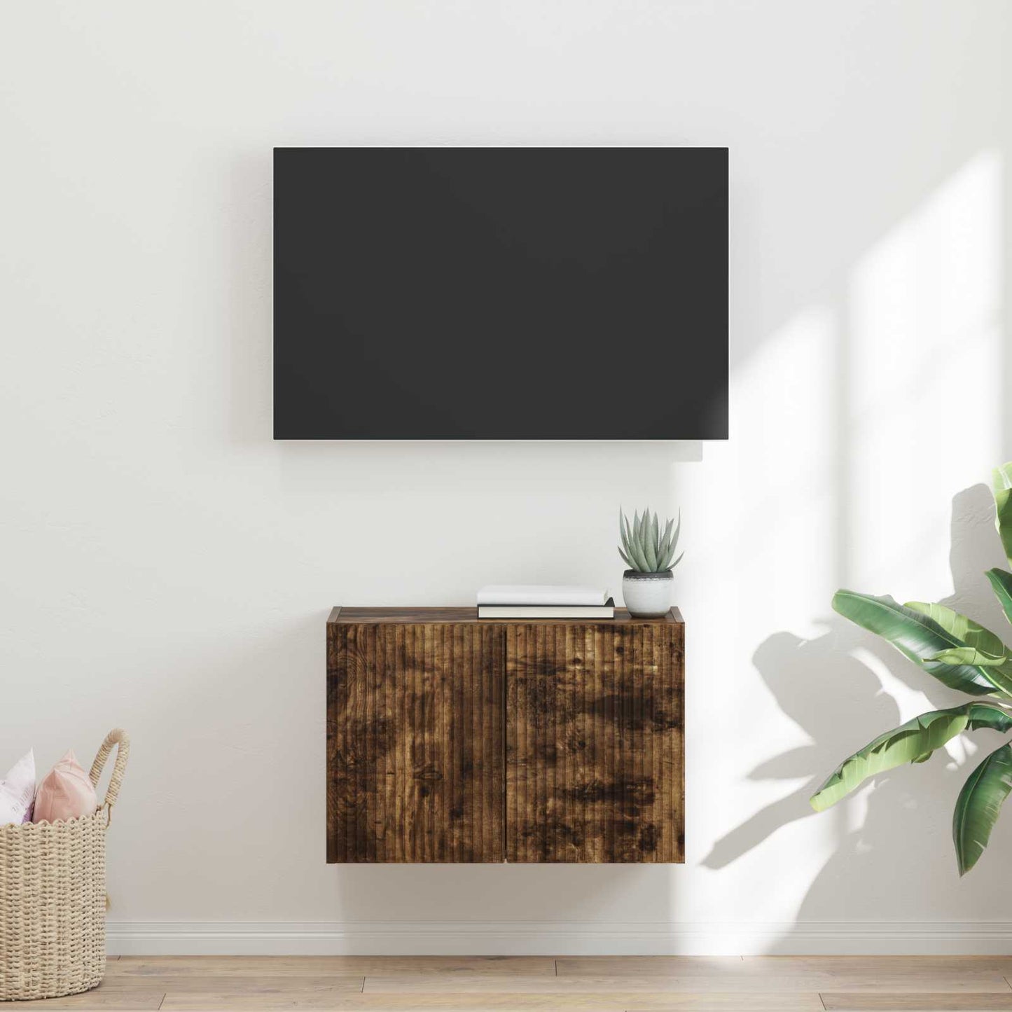 TV Wall Cabinet 59.5 x 31 x 40 cm Smoked Oak Engineered Wood