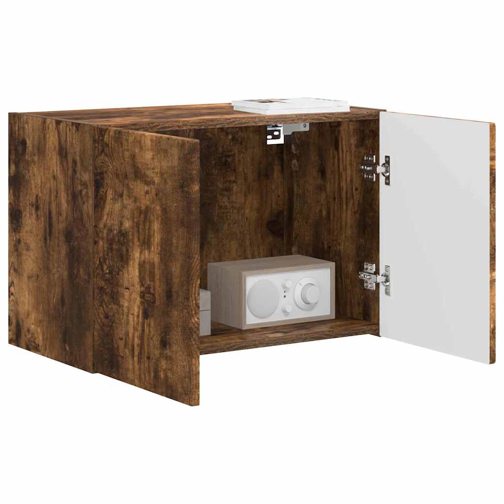 TV Wall Cabinet Smoked Oak 59.5 x 31 x 40 cm Engineered Wood