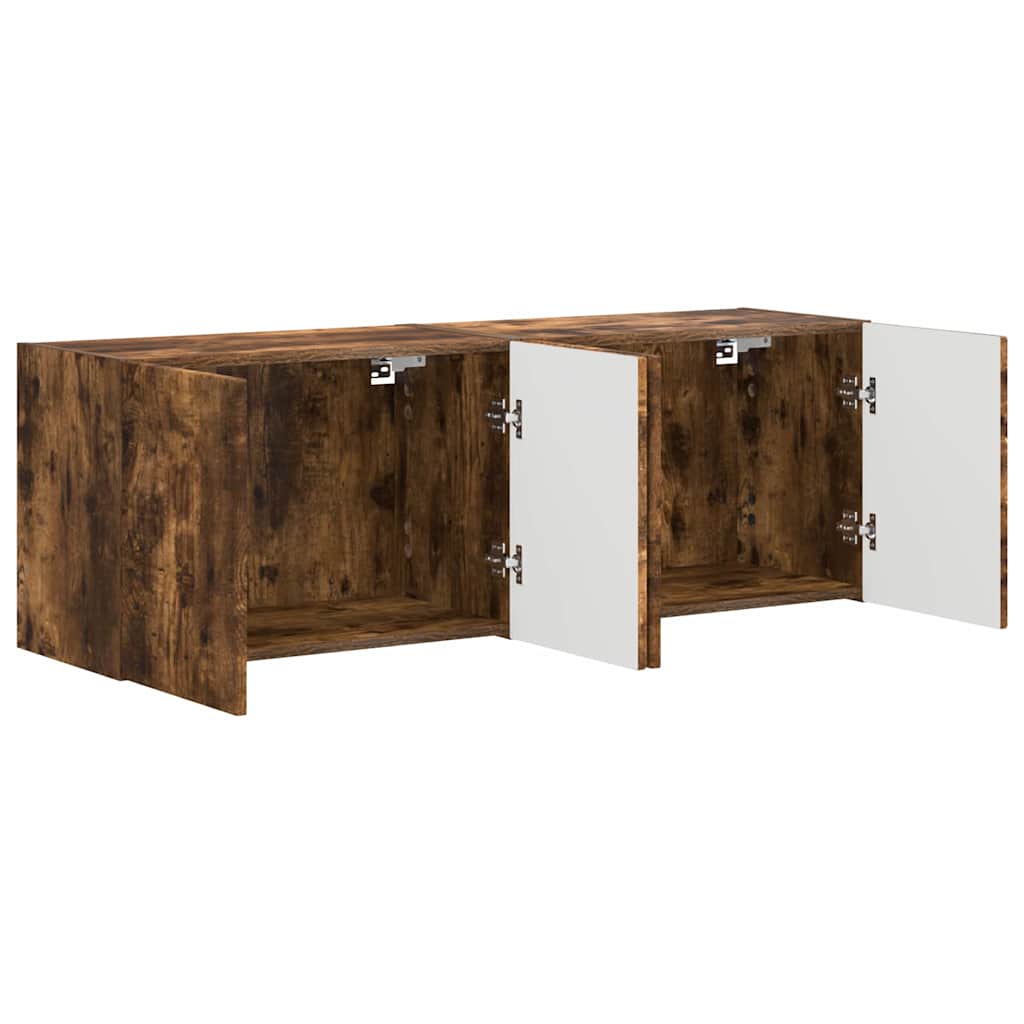 TV Wall Cabinet Wall-mounted 2 pcs Smoked Oak 59.5 x 31 x 40 cm