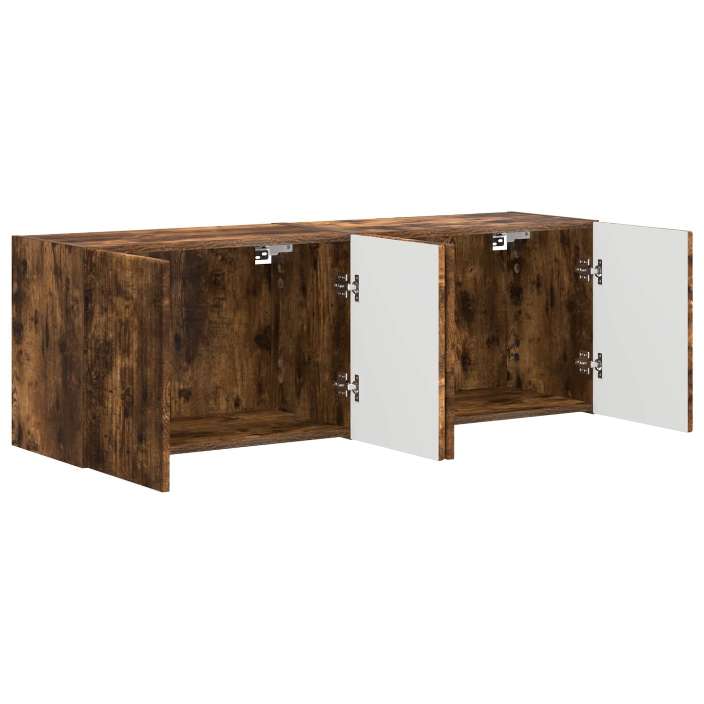 TV Wall Cabinet 2 pcs Smoked Oak Engineered Wood