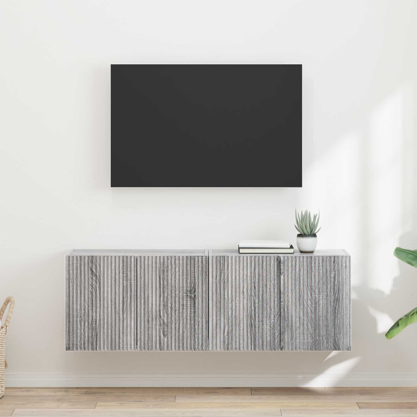 TV Wall Cabinet 2 pcs Grey Sonoma Engineered Wood