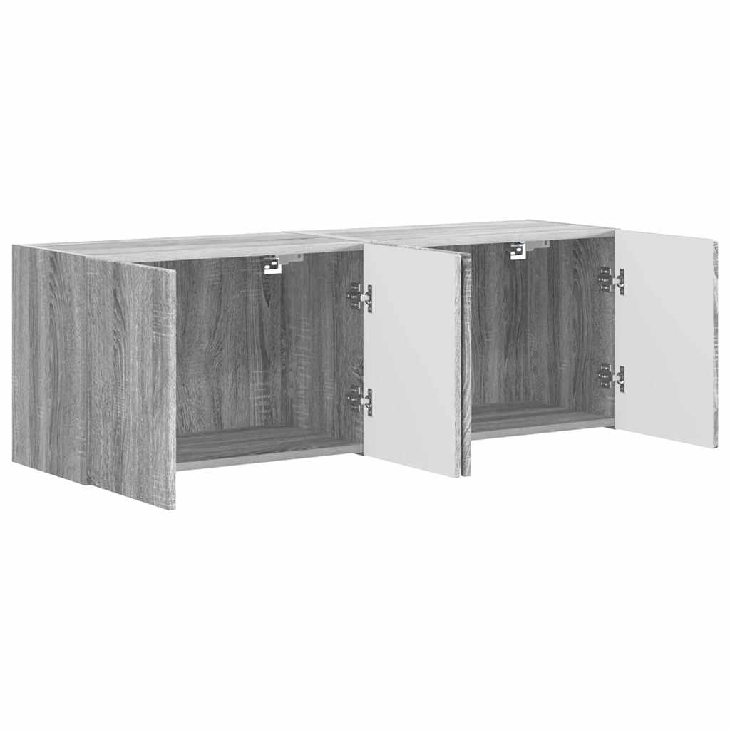 TV Wall Cabinet 2 pcs Grey Sonoma 59.5 x 31 x 40 cm