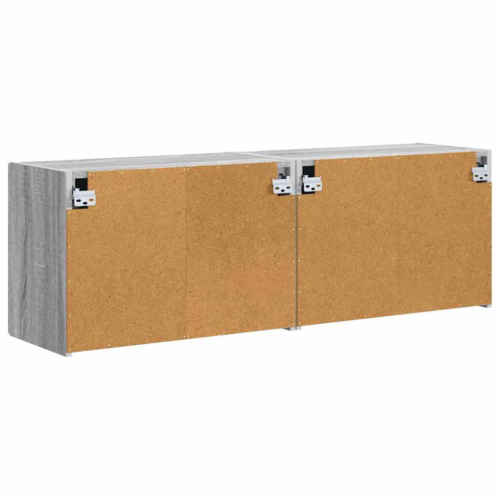 TV Wall Cabinet 2 pcs Grey Sonoma 59.5 x 31 x 40 cm