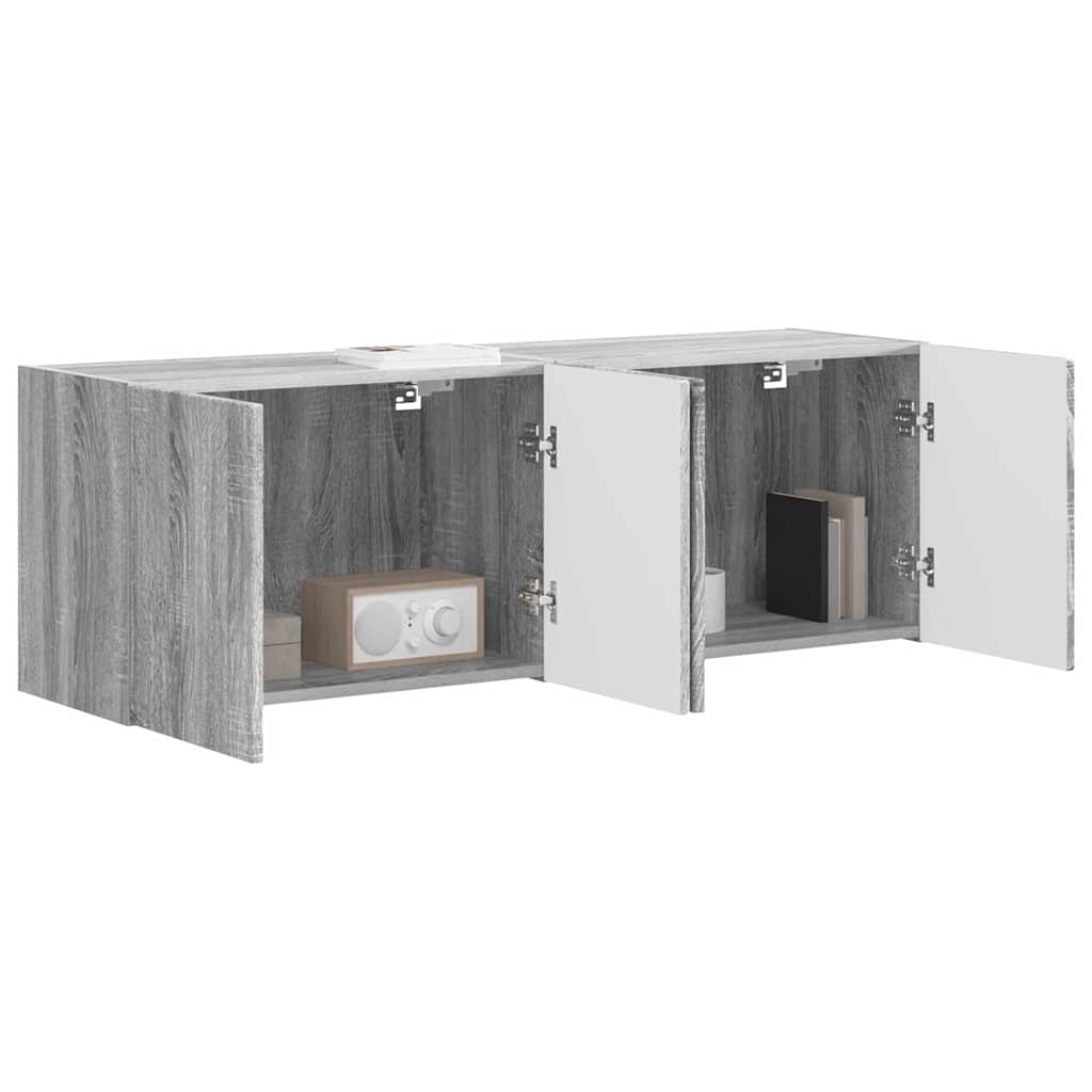 TV Wall Cabinet 2 pcs Grey Sonoma 59.5 x 31 x 40 cm
