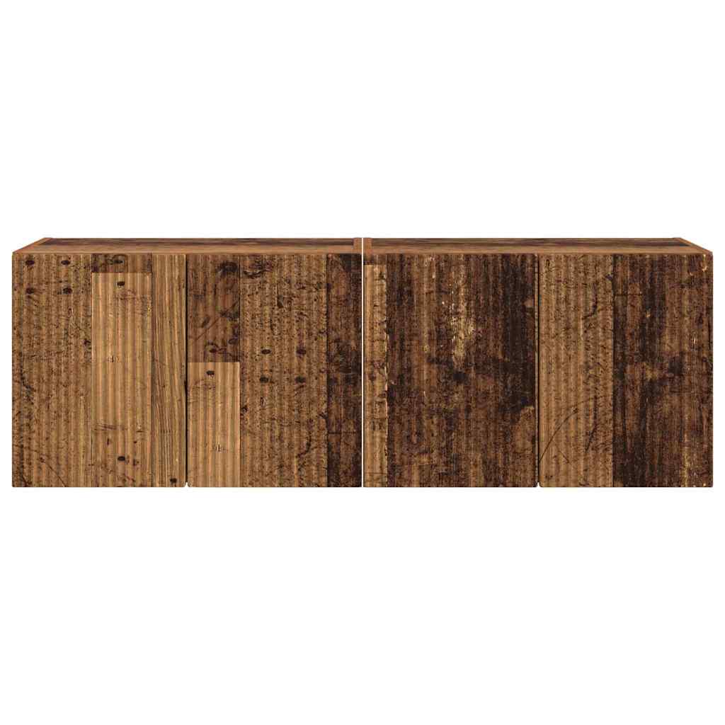 TV Wall Cabinet Wall-mounted 2 pcs Old Wood 59.5 x 31 x 40 cm
