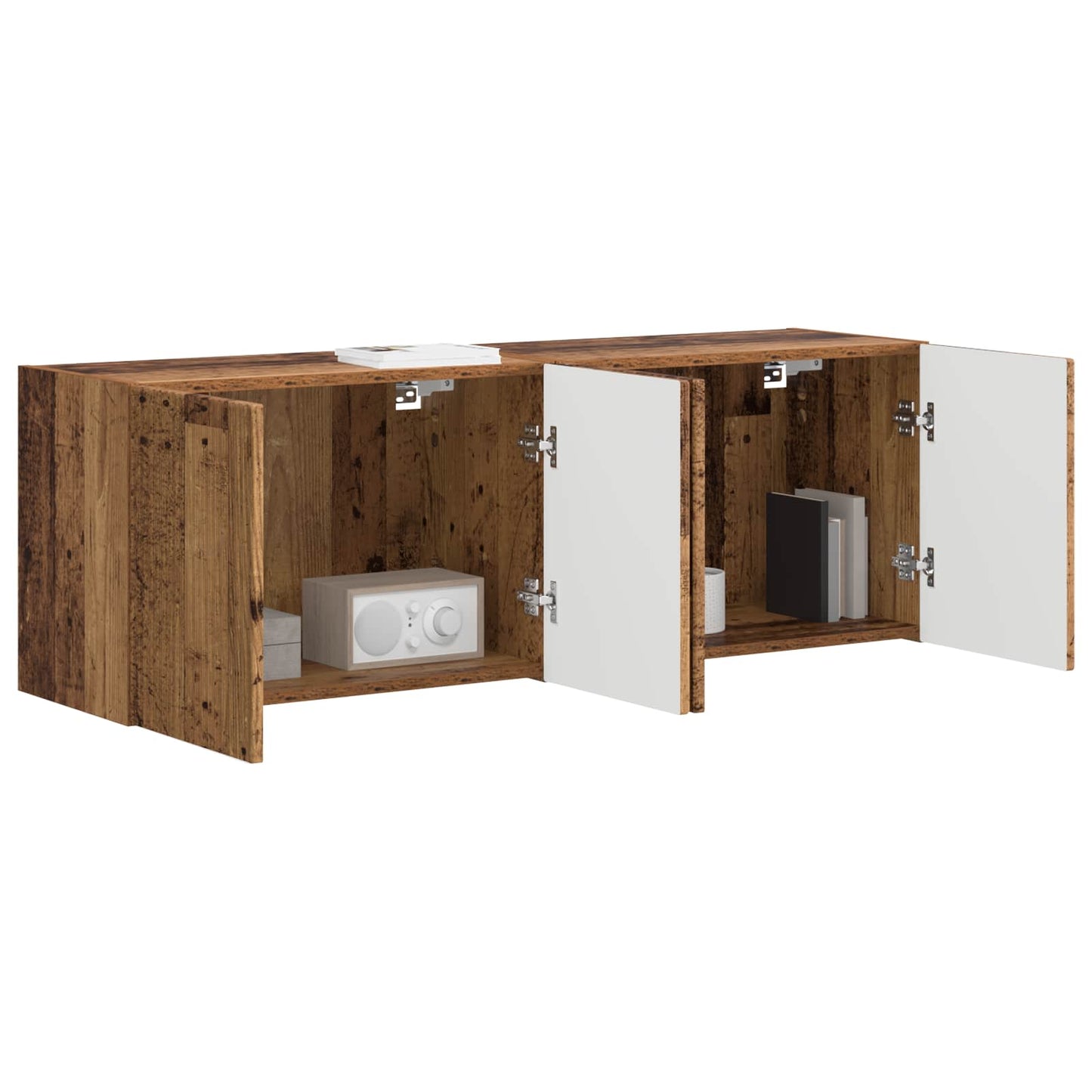 TV Wall Cabinet Wall-mounted 2 pcs Old Wood 59.5 x 31 x 40 cm