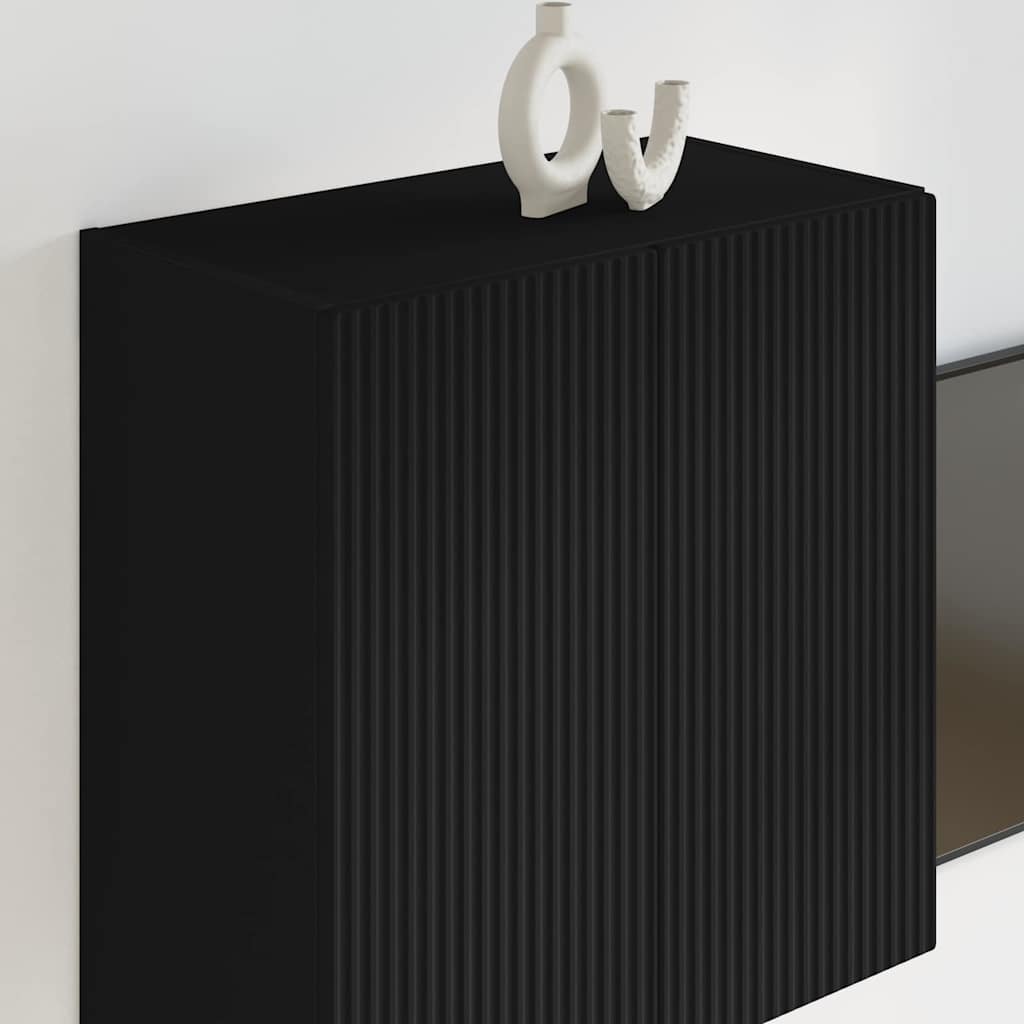 TV Wall Cabinet Black 59.5 x 31 x 60 cm Engineered Wood