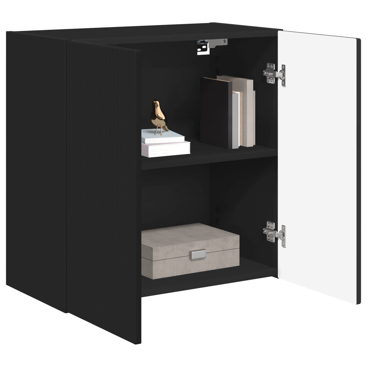TV Wall Cabinet 59.5 x 31 x 60 cm Black Engineered Wood