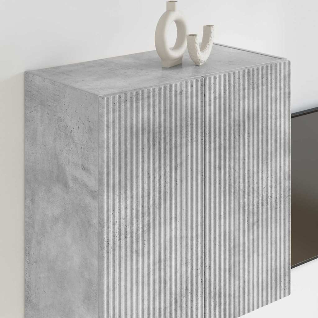 TV Wall Cabinet Concrete Grey 59.5 x 31 x 60 cm Engineered Wood
