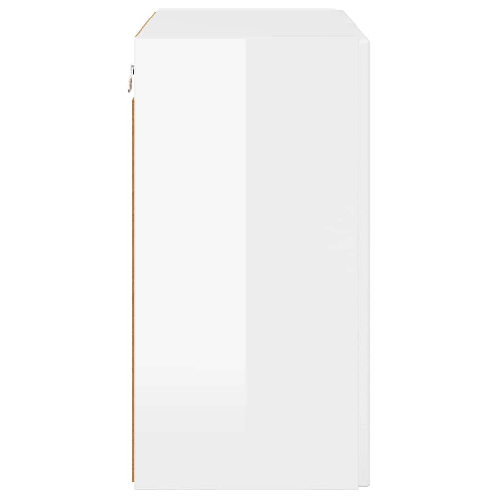 TV Wall Cabinet Wall-mounted High Gloss White 59.5 x 31 x 60 cm