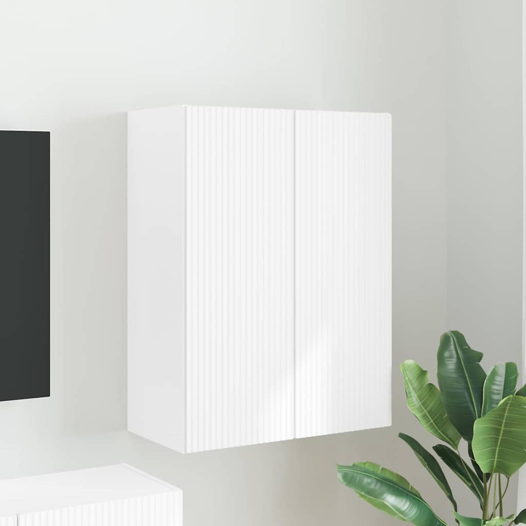 TV Wall Cabinet White 59.5 x 31 x 80 cm Engineered Wood