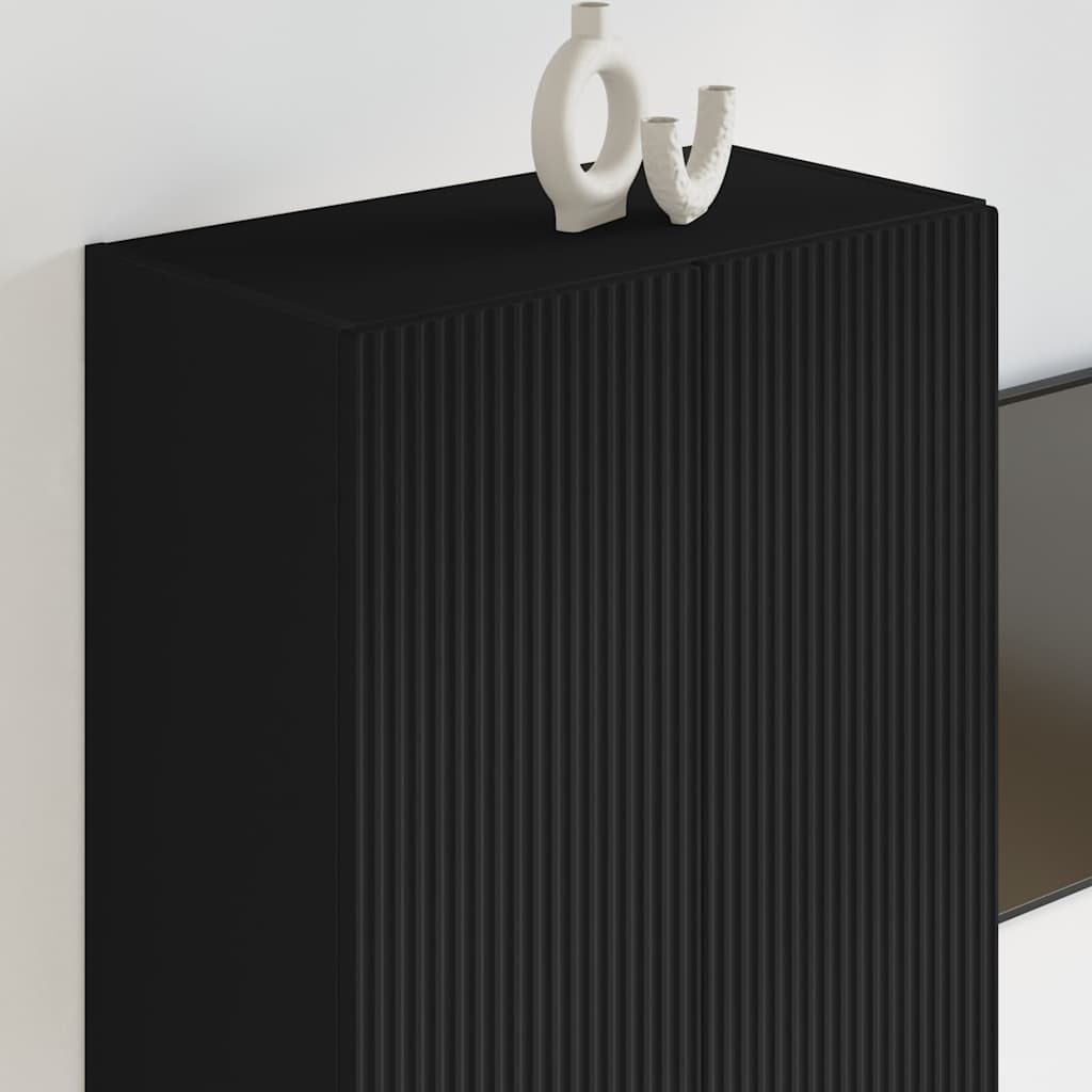 TV Wall Cabinet Black 59.5 x 31 x 80 cm Engineered Wood