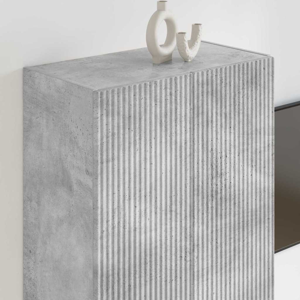 TV Wall Cabinet Concrete Grey 59.5 x 31 x 80 cm Engineered Wood